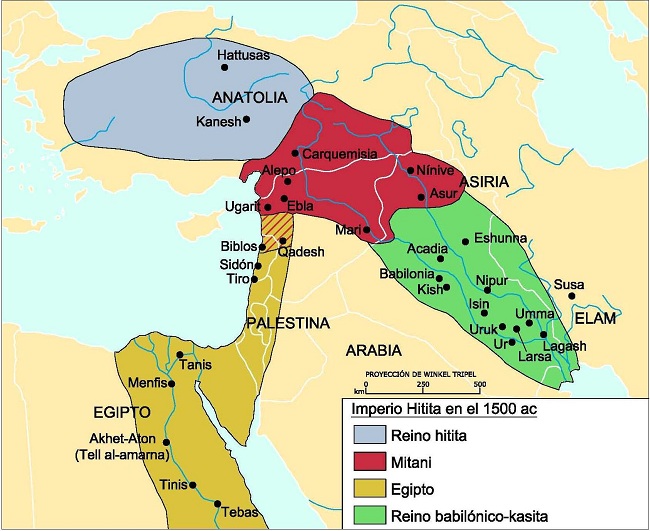 mapa reino hitita