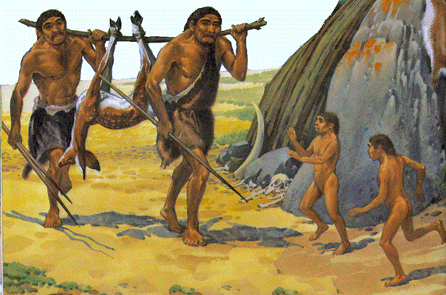 La Prehistoria del Hombre (Herramientas Rudimentarias - Los Primeros Refugios - La Caza y el Pastoreo)